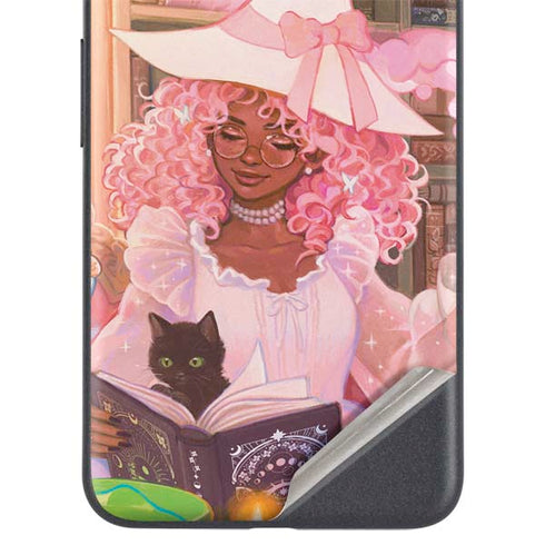 Pink Anime Witch Girls in Library with Cats by Ivy Dolamore Google Pixel 4a 5G Skin